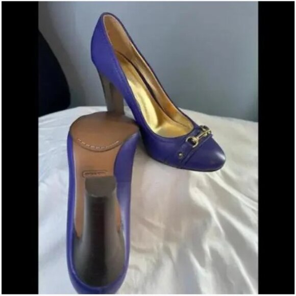 🍍Coach Desaree Purple Block Heel Pumps - Picture 3 of 7